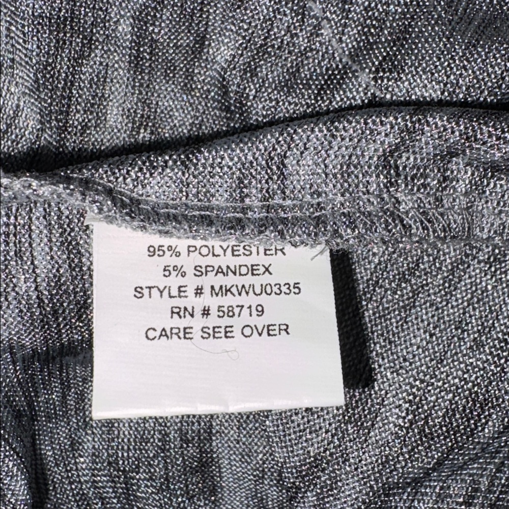 Notations Sparkly Gray Diagonal Ruffle Top - Picture 8 of 10